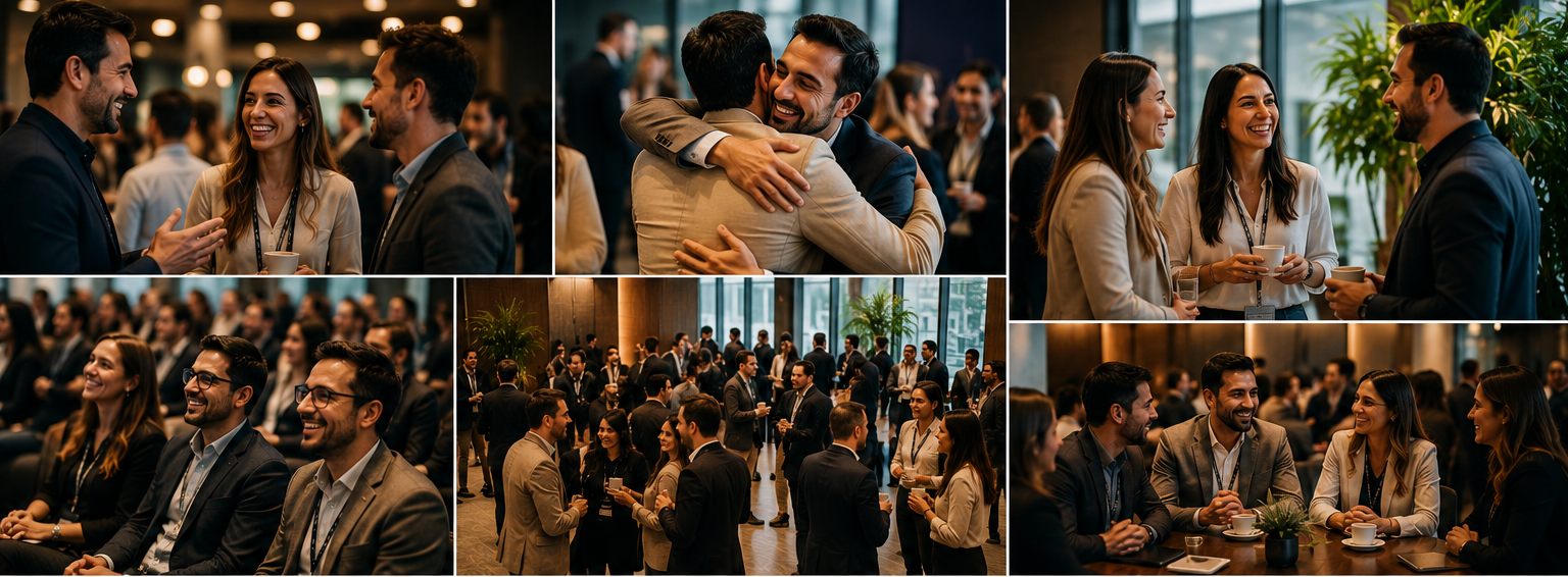 Mosaico de fotos de edições anteriores do congresso